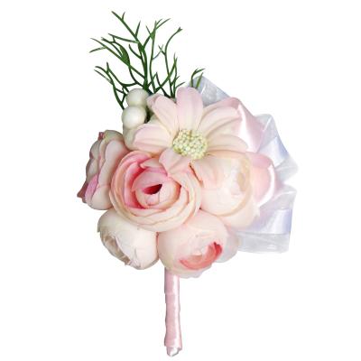 China Fashional Artificial Flowers Customized Wedding Bride Corsages Rose Wrist Artificial Wedding Flower for sale