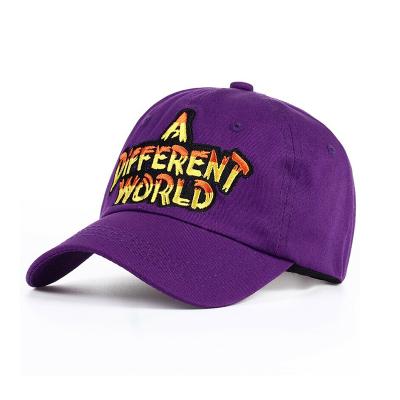 China China Manufacturer Unisex Unisex 6 Panel Embroidered Baseball Cap Purple Cotton for sale