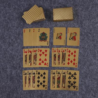 China Entertaiment Playing Cards High Quality Texas Hold'em Poker Gold Color Plastic Playing Cards for sale