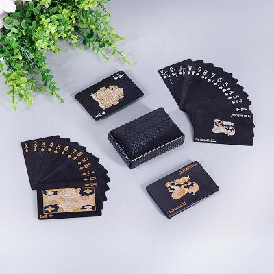 China Custom 999.9 Black 24k Gold Foil Playing Cards Entertaiment Poker US Dollar Playing Cards With Coin Operated Games for sale