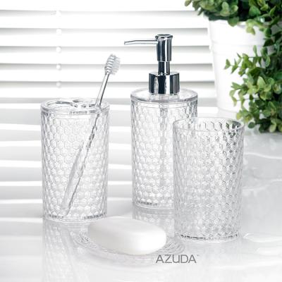 China AZUDA_Transparent Sustainable Acrylic Plastic Bathroom Accessories Set 4 Piece Bathroom Set Bathroom Sets for sale