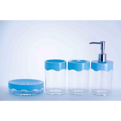 China AZUDA_Transparent Sustainable Acrylic Plastic Bathroom Accessories 4 Piece Bathroom Set Bathroom Sets for sale