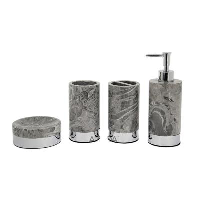 China AZUDA_Nature Sustainable Marble Bathroom Accessories Set 4 Piece Bathroom Set Bathroom Sets for sale