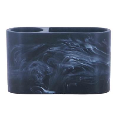 China Sustainable AZUDA_Black Marble Effect Resin Toothbrush Holder for sale