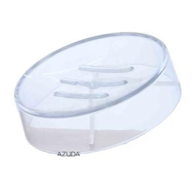 China Minimalist AZUDA_Clear Soap Dish Transparent Plastic Soap Holder for sale