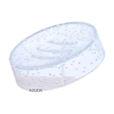 China Minimalist AZUDA_Bubble Soap Dish Clear Plastic Soap Holder for sale