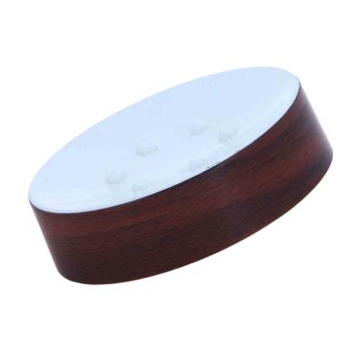 China Minimalist AZUDA_Wood Decal Plastic Soap Dish Soap Holder for sale