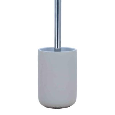 China Minimalist AZUDA_Milky Rubber Paint Toilet Brush Holders Ceramic Toilet Brush and Holder for sale