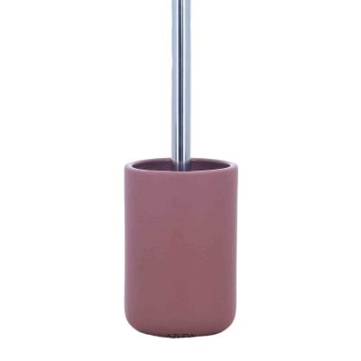 China Minimalist AZUDA_Burgundy Rubber Paint Toilet Brush Holders Ceramic Toilet Brush and Holder for sale