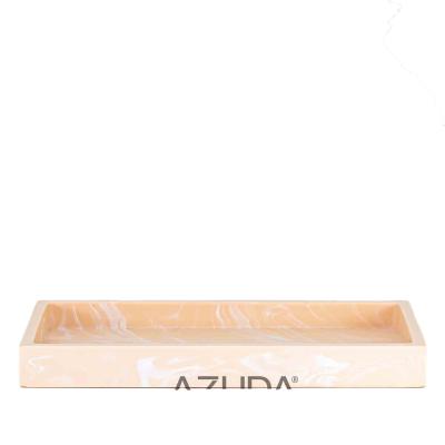 China Sustainable AZUDA_Orange Marble Effect Resin Vanity Tray for sale