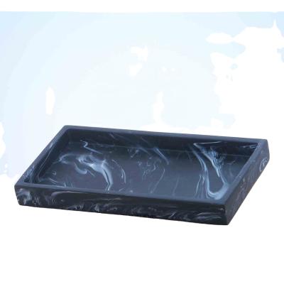 China Sustainable AZUDA_Black Marble Effect Resin Vanity Tray for sale