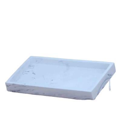 China Sustainable AZUDA_White Marble Effect Resin Vanity Tray for sale