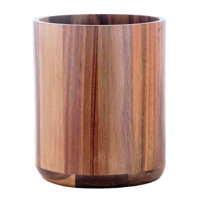 China AZUDA_Deep Color Nature Acacia Sustainable Waste Bin for sale