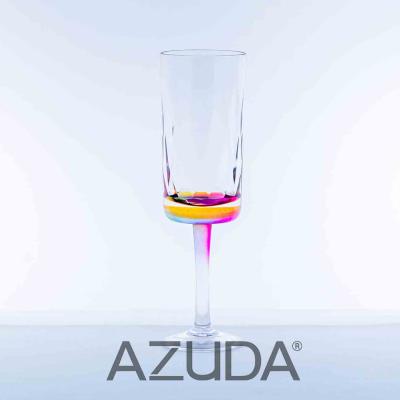 China AZUDA_ Viable Diamond Shape Design Rainbow Color Champagne Flute Glass of Clear Acrylic Plastic for sale