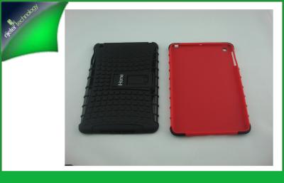 Chine PC rouge + oild en caoutchouc enduisant de mini cas protecteurs d'Ipad, couverture de PC de comprimé de Kickstand à vendre