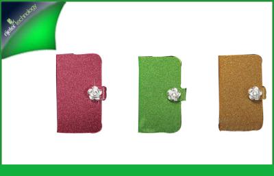 China Glossy Stone Decal Xperia Arc Lt15i / X12 Sony Leather Cases , Green Wallet Phone Cover for sale