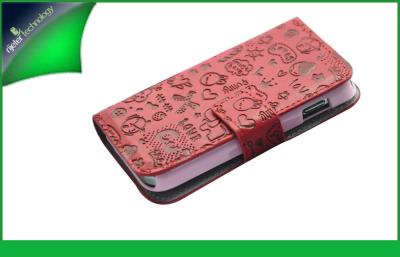 China Wallet Style Animal Pattern Samsung Leather Phone Cases , Galaxy Ace S5830 Case Cover for sale