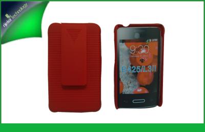 China Anti - slip Red PC Kickstand Phone Cases Cell Phone Holster Combo For LG for sale