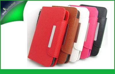 China Red Magnetic Closure Cell Phone Wallet Leather , Sony  Xperia S Case for sale