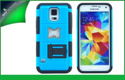 China Blaue und schwarze Kickstand-Telefon-Rechtssache 3 in 1 für Samsungs-Galaxie S5 I9600 zu verkaufen