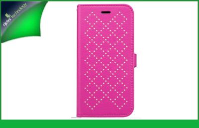 China Chic Hot Pink New Design Texture Apple Iphone 6 Leather Cases , Waterproof Iphone 6 Case for sale