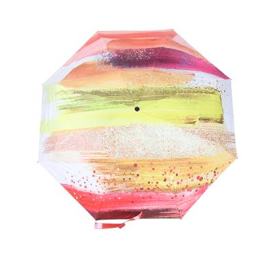 China 5 Fold Pocket Easy Carry Mini Size Yellow Red Ultraviolet Proof Tiny Umbrella for sale