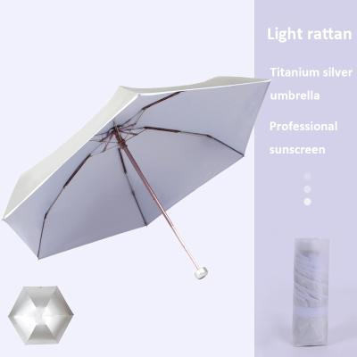 China Creation Titanium Silver Coating Mini Size Best Seller 5 Fold Proof UV Pocket Umbrella for sale