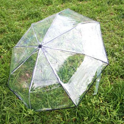 China Modern Auto Open Narrow Clear Transparent Foldable Umbrella for sale