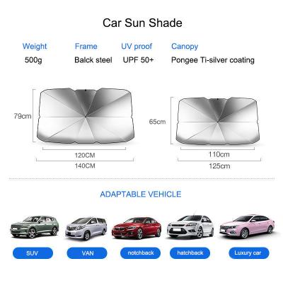 China All In 1 Portable Sunshield Screen Inside Shield Windshield Car Sunshade Foldable Umbrella for sale