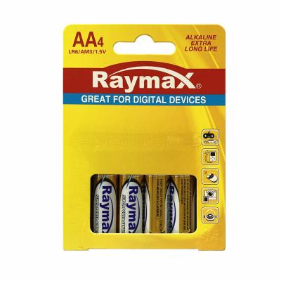 China Toys Factory Best Selling Raymax 2600mAh 1.5v AM3 LR6 AA Alkaline Battery Pilas Dry Alkaline Alkalinas for sale