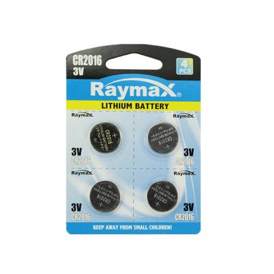 China Home Appliance Raymax Factory Supply Battery Cells OEM 80mAh 3V Li-ion Coin Cells CR2016 Lithium Button Battery for sale