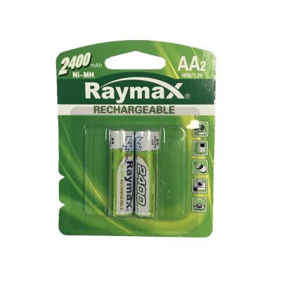 China OEM China Wholesale Battery Toys Raymax Rechargeable 1.2V 2400mAh Ni-MH AA Batteries For Toys for sale