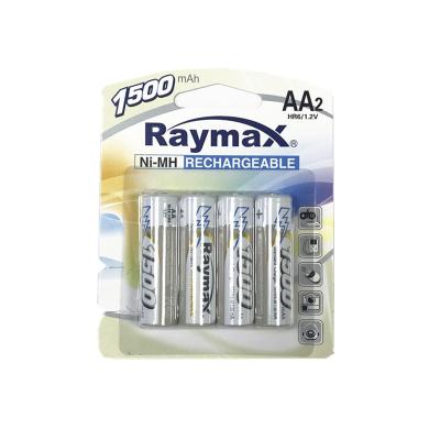 China Toys Raymax Service Factory Satisfactory Supply AA 1500mah 1.2v Ni-MH Rechargeable Battery for sale