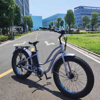 China 26 Inch 500W 750W Fat Tire Bike Electric Bicycle Aluminum Alloy Female Style With High Power Motor for sale