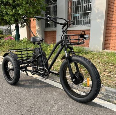 China Wholesale Logo 3 Wheel Cargo Bike Electric Bicycle Custom Tire Ebike 48v 500w Electric Bicycle For Sale With 3 Wheels for sale