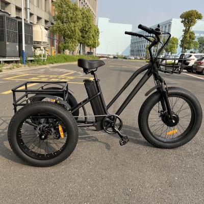 China Newest delivery 3 wheel 48v 500w electric bike fat cargo bikes with 7 speeds for adults for sale