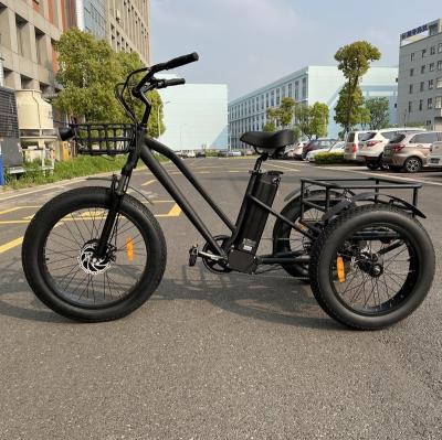 China Cargo Adults 3 Wheels 48v 500w 750w Electric Bicycle Tricycle 30mph Electric Scooters Bike With Fat Tire 3 Wheels for sale