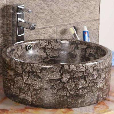 China Modern Basin Sink Wall Pink Marble Onyx Embedded Basin , Making Black Green Artificial Basin for sale