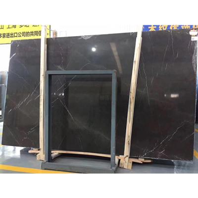 China Modern Polished Surface Finished Natural Black Marble Engineered Big Slabs, Black Marble Slab, Black Glass Marbles for sale