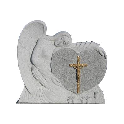 China EUROPEAN Granite Gray Tombstone Design, Angel Engraving Tombstonel From Wholesalers @ for sale