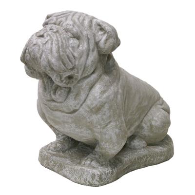 China Factory Modern Granite Stone Dog Statue, White Animal Stone Carving Sculpture, Dog Home Decor Large Size for sale