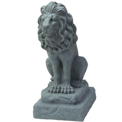 China Black Lion Sculpture Fome Statue Modern Stone Decor Large,Supplier Natural Stone Animal Statue,Medium Garden Lion Statue for sale