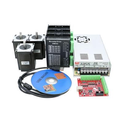 China Wide application 2 phase cnc router electronic kit 3pcs DM542 OR TB6600 driver+ NEMA23 motor +350W 36V power supply for cnc machine high quality for sale