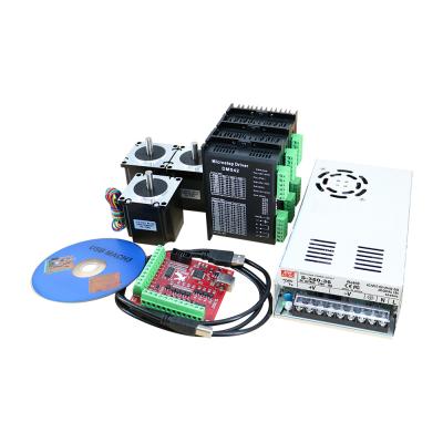 China Wide Application 2 Phase CNC Router Kit 3pcs DM542 Driver+ 3PC NEMA23 Electronic Motor +350W 36V Power Supply For CNC Machine High Quality for sale