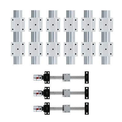 China SBR16-400/800/1550mm Automatic Machinery 3 Linear Guide Rail Sets +3 Ball Screw RM1605+3BK/BF12 +3 Nut Housing +3 XB Couplers For for sale