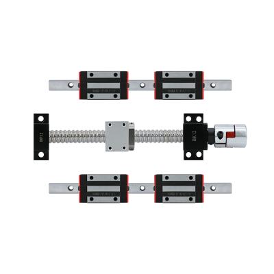 China Long Operating Life 2 Set HGR20 Guide Rail & 4 Slide Ball Screws +SFU1605/SFU1610 Of HGH20CA Or HGW20CC & BF12 Linear BK12 For CNC Machine for sale