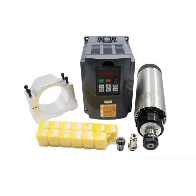 China 1.5KW Air Cooled Spindle ER16 Spindle Motor Machine 220V VFD Inverter Converter 10pcs ER16 Milling Bushing for Engraving for sale