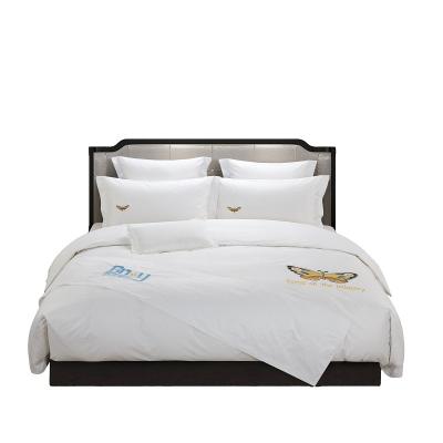 China Nondisposable Four Piece Hotel Set Embroidered Bedding Set For Hotel And Apartment for sale