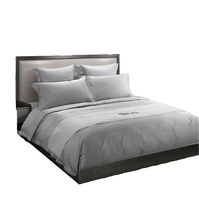 China Nondisposable 100% Cotton Solid Color Bedding Set Gray Color for sale