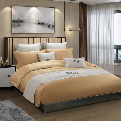 China Nondisposable 100% Cotton 300 TC Dyed Satin Comforter Coverings Apartment Bedding for sale